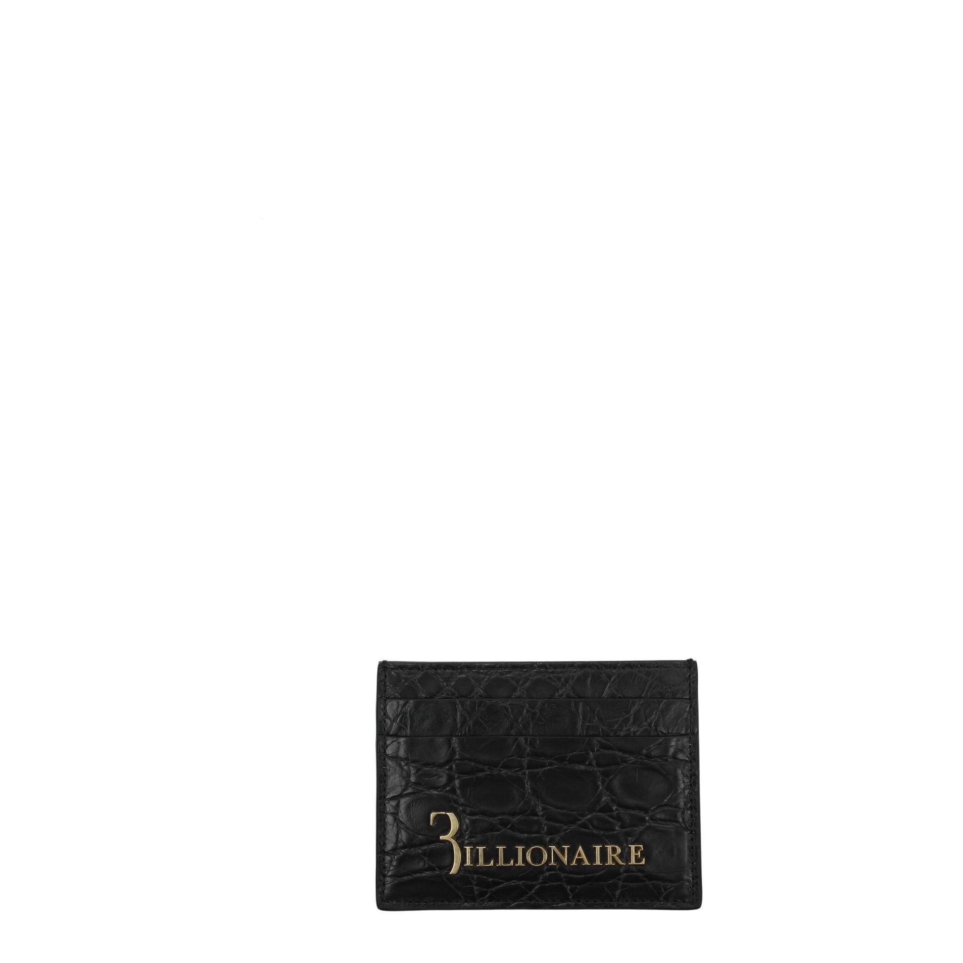 Billionaire Italian Couture Black Crocodile Cardholder - ClickThatClicks 