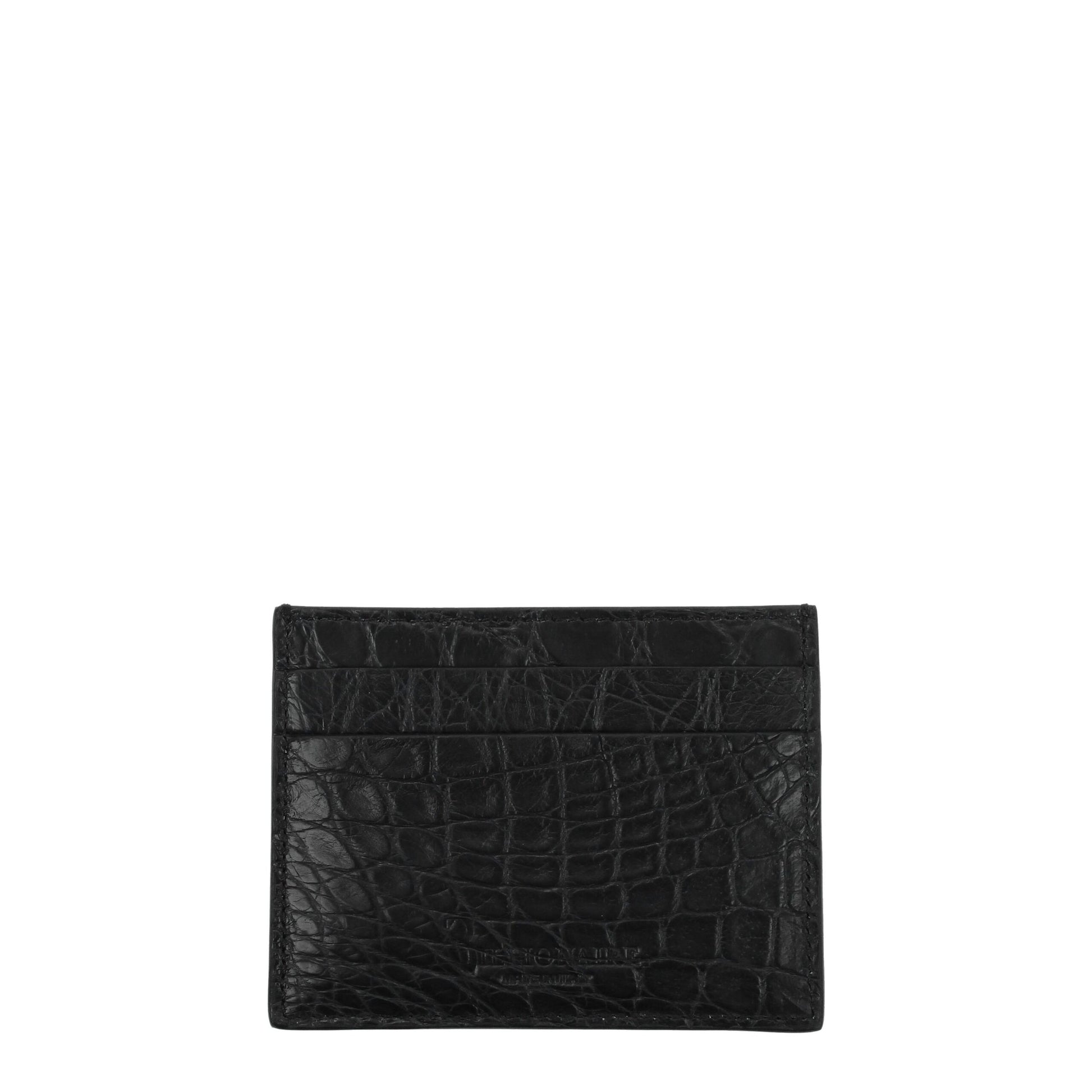 Billionaire Italian Couture Black Crocodile Cardholder - ClickThatClicks 