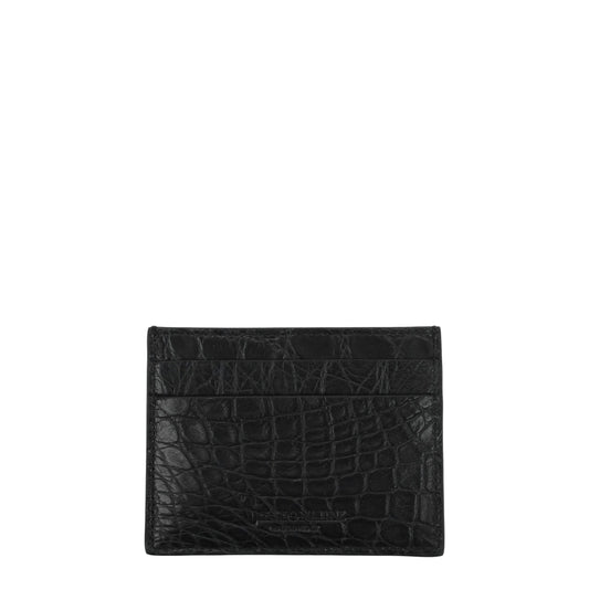 Billionaire Italian Couture Black Crocodile Cardholder - ClickThatClicks 