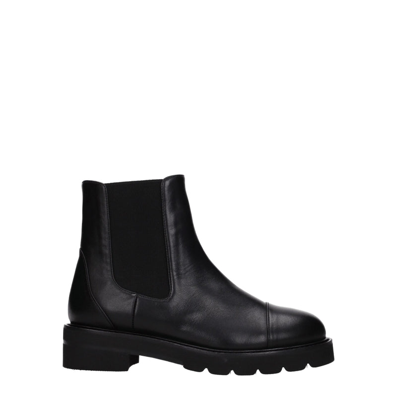 Stuart Weitzman Black Leather Ankle Boots