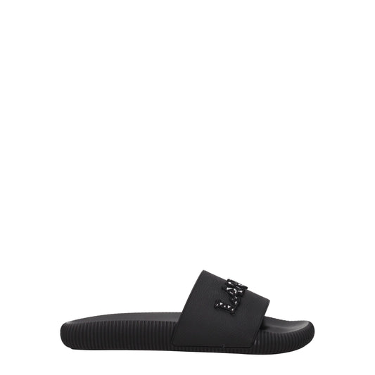 Lanvin Black Cotton Slippers - ClickThatClicks 