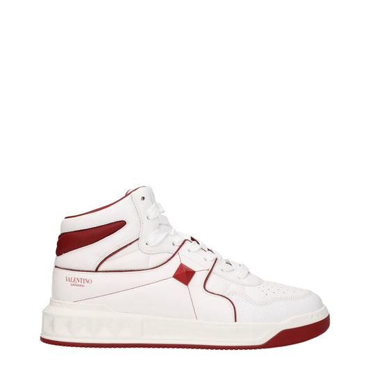 Valentino Garavani White Leather High Top Sneakers - ClickThatClicks 