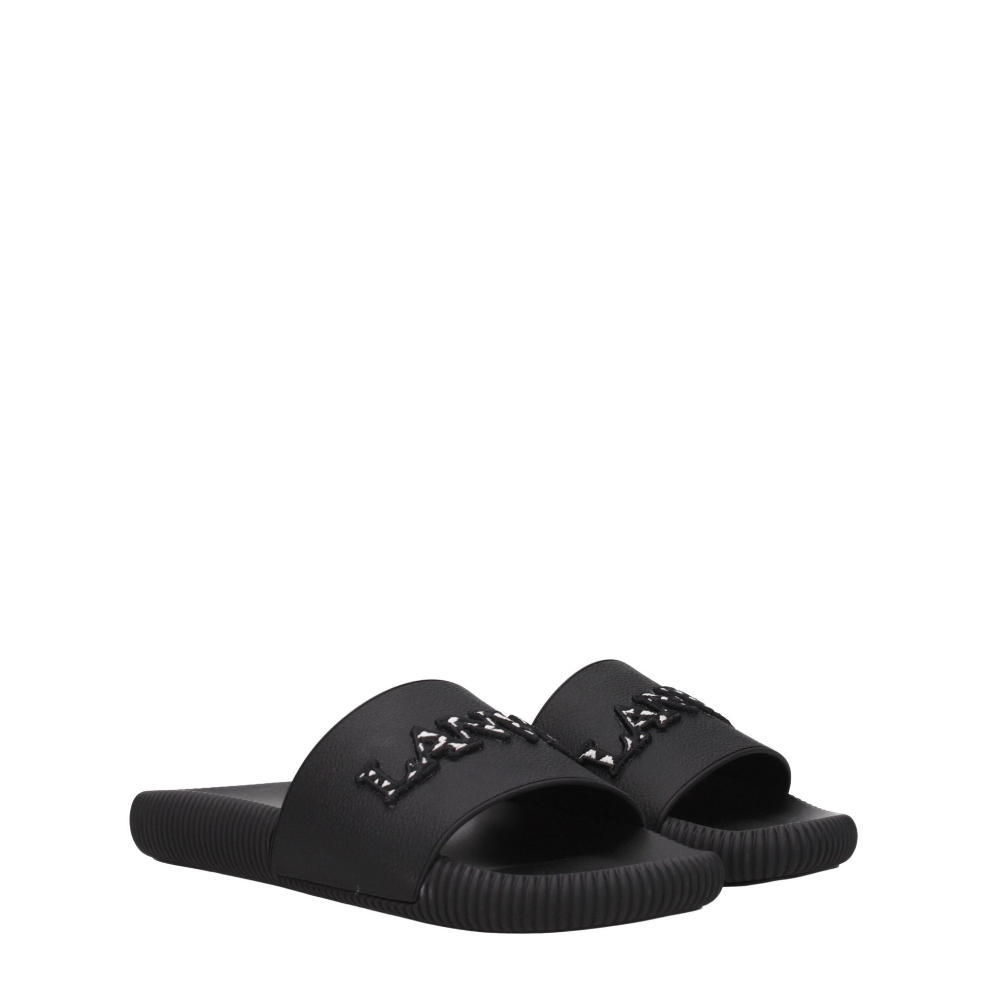Lanvin Black Cotton Slippers - ClickThatClicks 