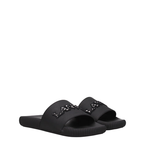 Lanvin Black Cotton Slippers - ClickThatClicks 