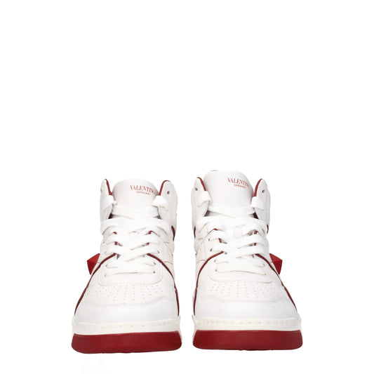 Valentino Garavani White Leather High Top Sneakers - ClickThatClicks 