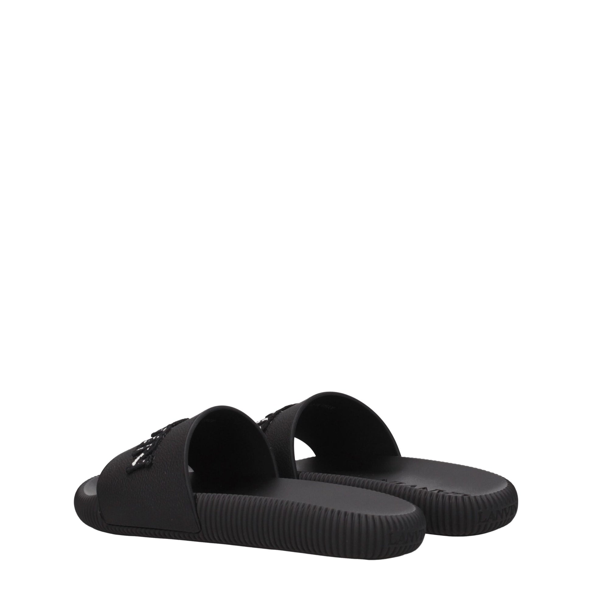 Lanvin Black Cotton Slippers - ClickThatClicks 
