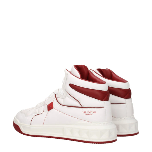 Valentino Garavani White Leather High Top Sneakers - ClickThatClicks 