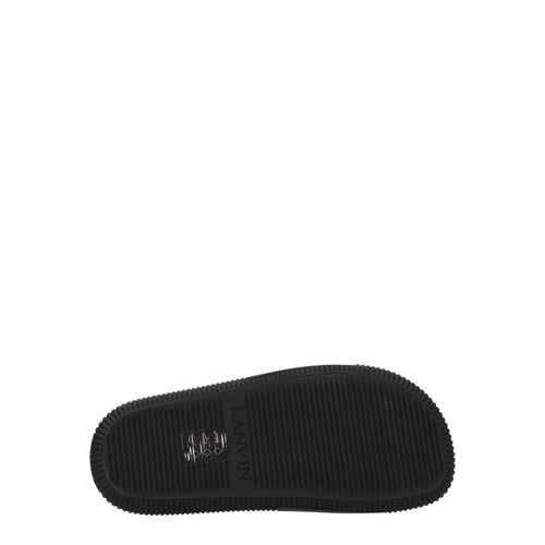 Lanvin Black Cotton Slippers - ClickThatClicks 