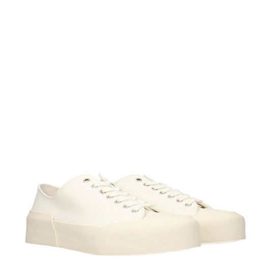 Jil Sander Beige Fabric Low Top Sneakers - ClickThatClicks 
