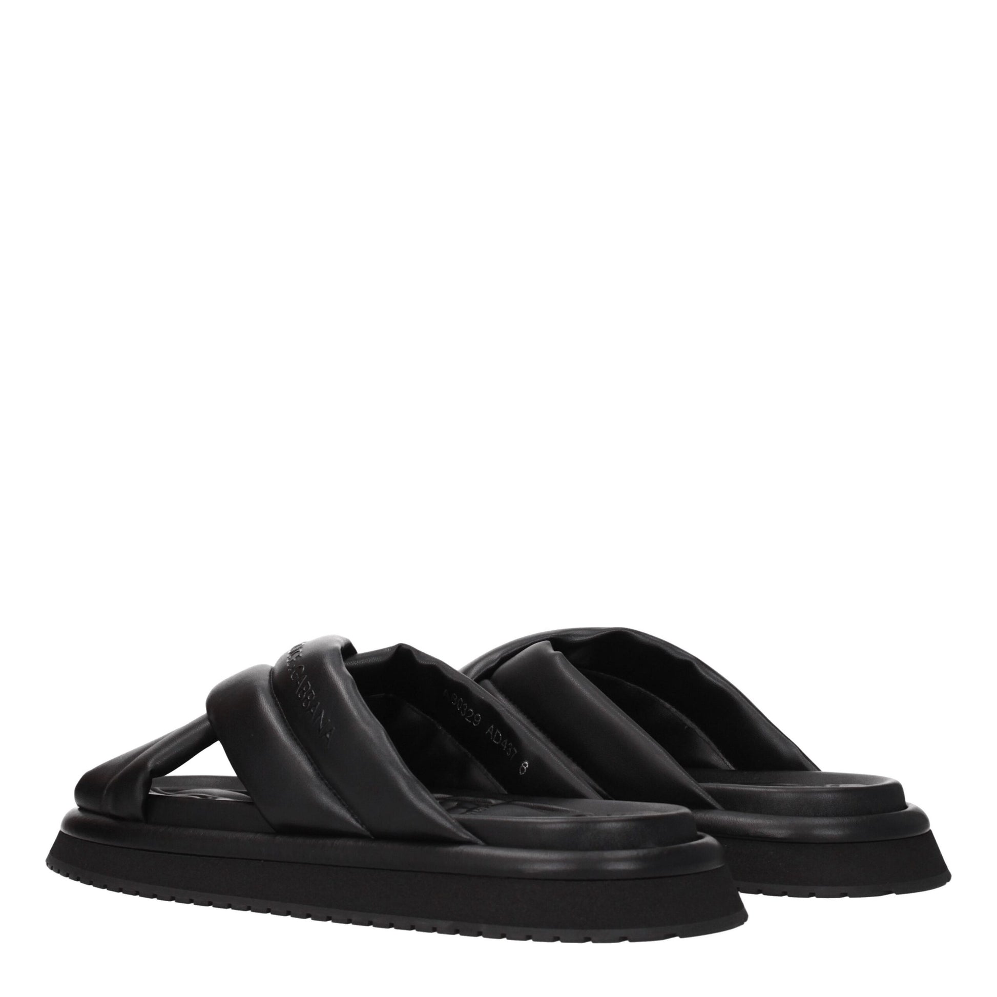 Dolce & Gabbana Black Leather Slippers - ClickThatClicks 