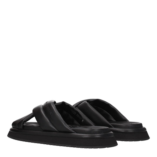 Dolce & Gabbana Black Leather Slippers - ClickThatClicks 