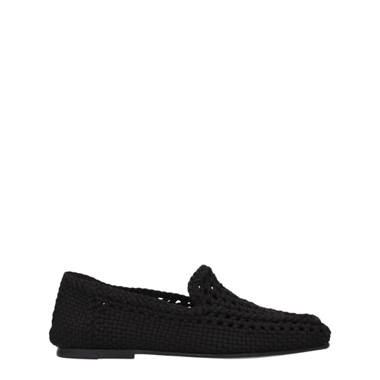 Dolce & Gabbana Black Fabric Slip-On Loafers - ClickThatClicks 