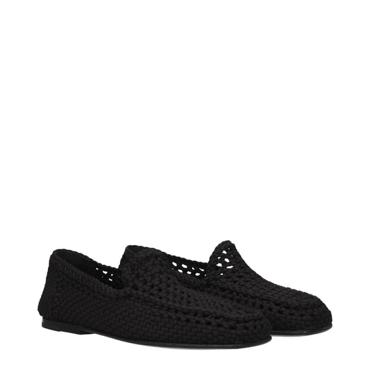 Dolce & Gabbana Black Fabric Slip-On Loafers - ClickThatClicks 