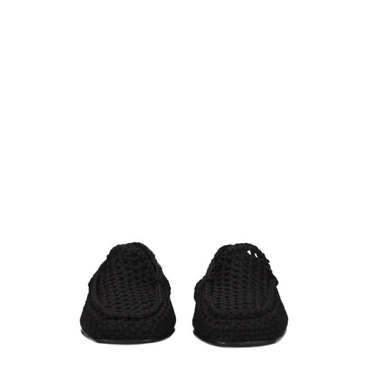 Dolce & Gabbana Black Fabric Slip-On Loafers - ClickThatClicks 