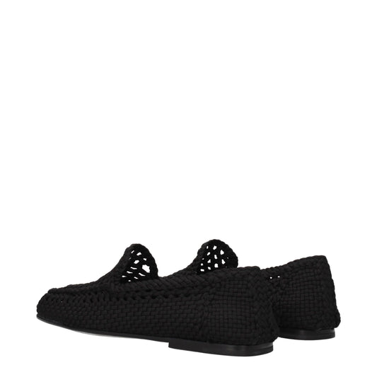 Dolce & Gabbana Black Fabric Slip-On Loafers - ClickThatClicks 