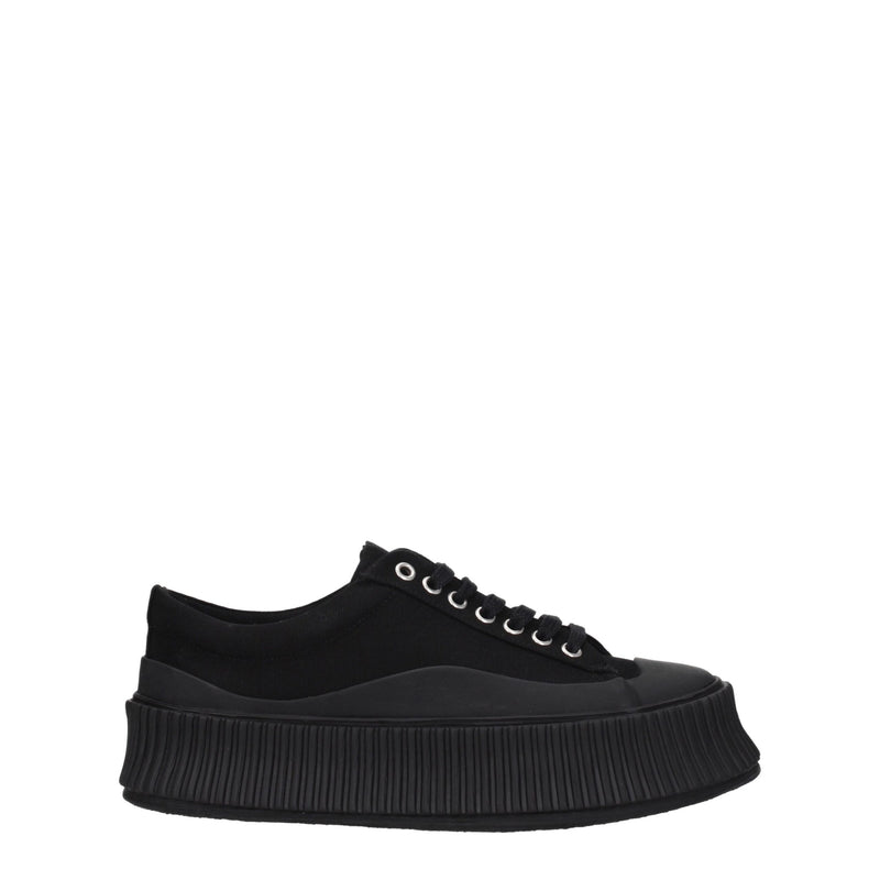 Jil Sander Black Fabric Chunky Sneakers