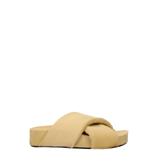 Jil Sander Beige Horsehair Slippers - ClickThatClicks 