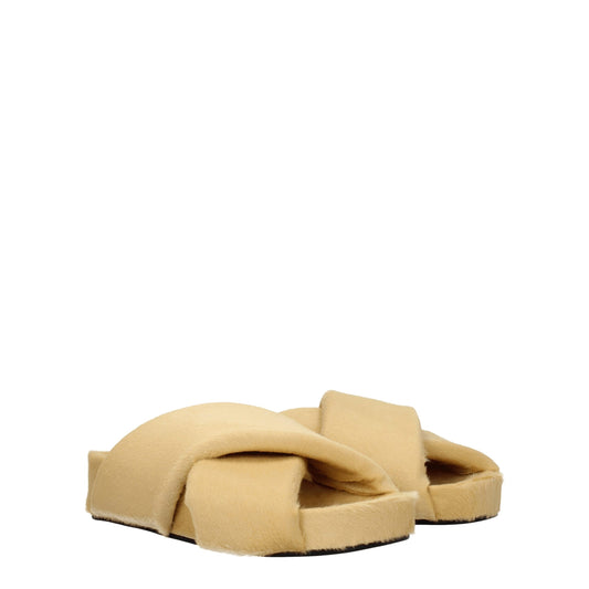 Jil Sander Beige Horsehair Slippers - ClickThatClicks 