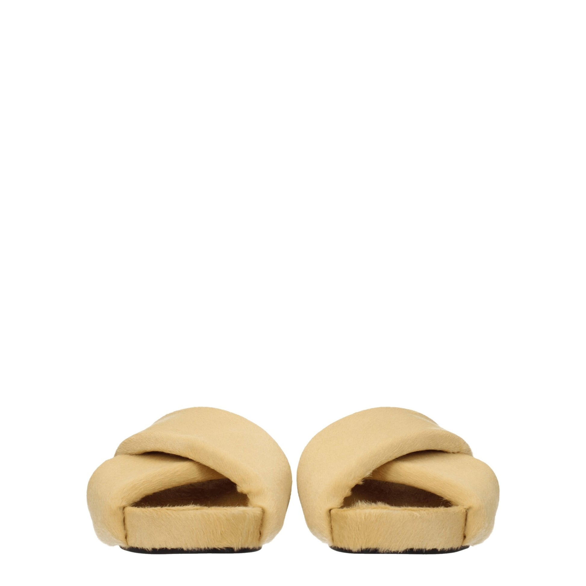 Jil Sander Beige Horsehair Slippers - ClickThatClicks 