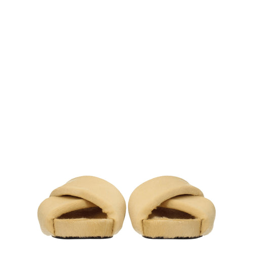 Jil Sander Beige Horsehair Slippers - ClickThatClicks 