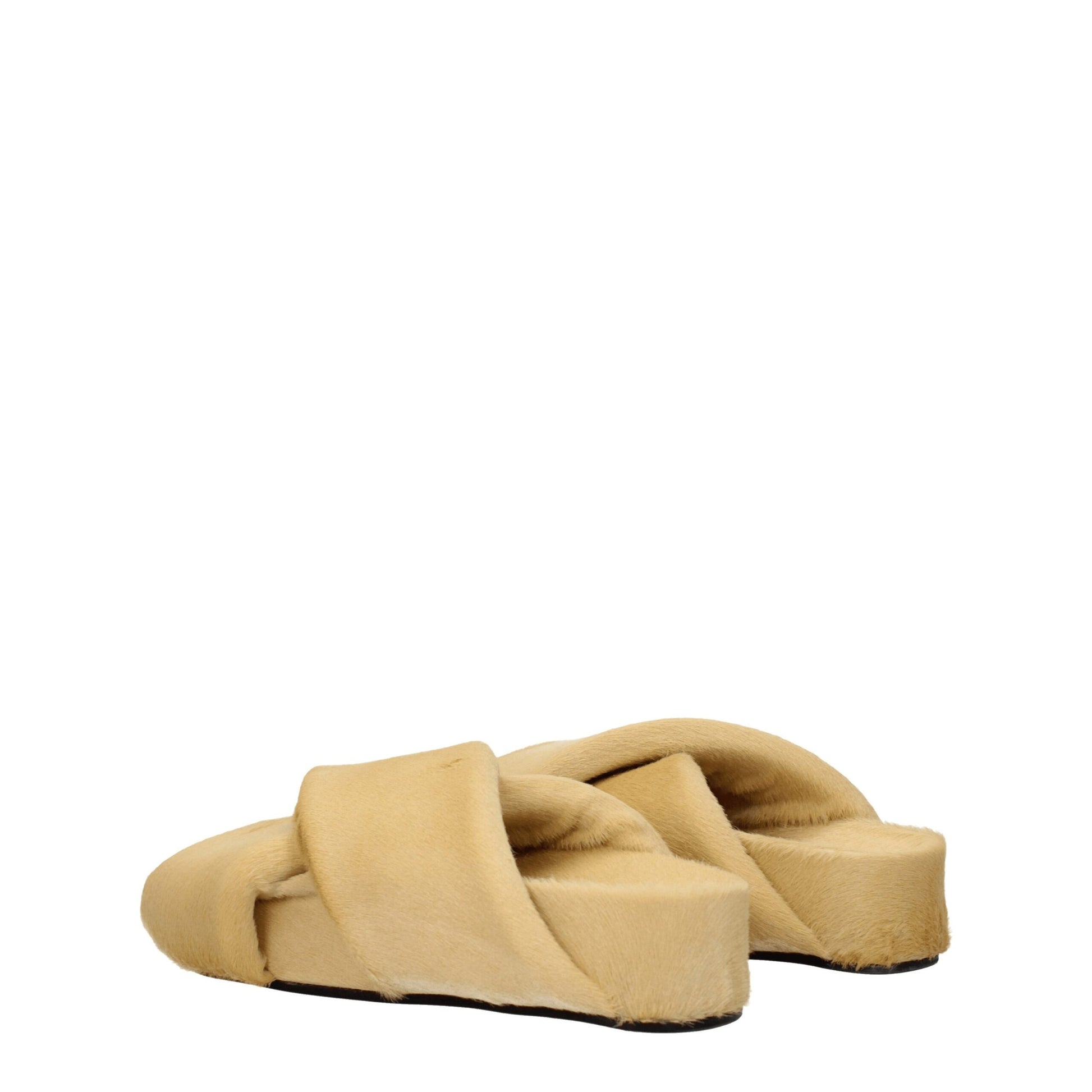 Jil Sander Beige Horsehair Slippers - ClickThatClicks 