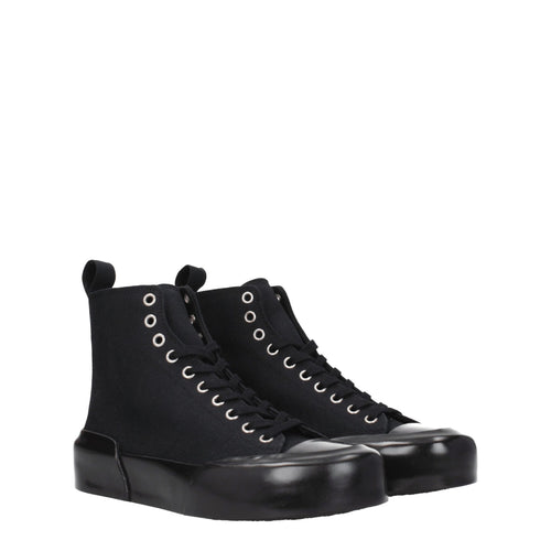 Jil Sander Black Fabric High Top Sneakers - ClickThatClicks 