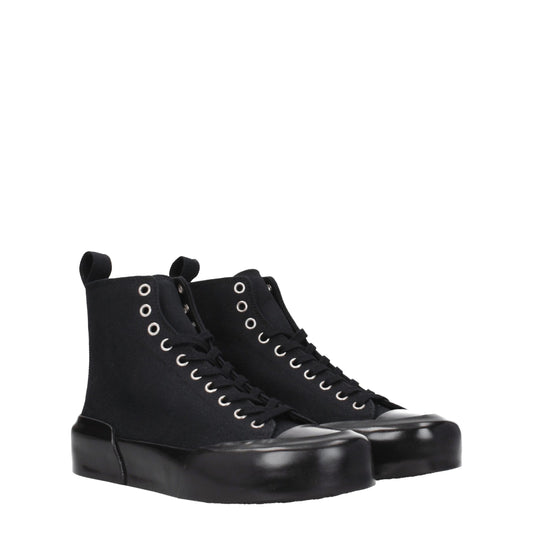 Jil Sander Black Fabric High Top Sneakers - ClickThatClicks 