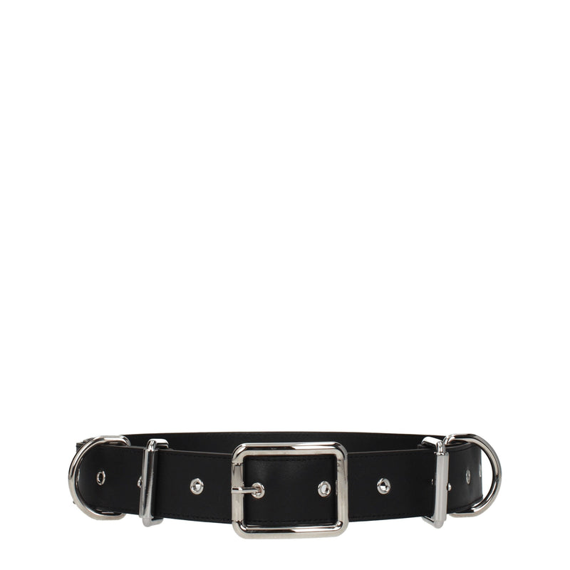Moschino Black Leather Belt