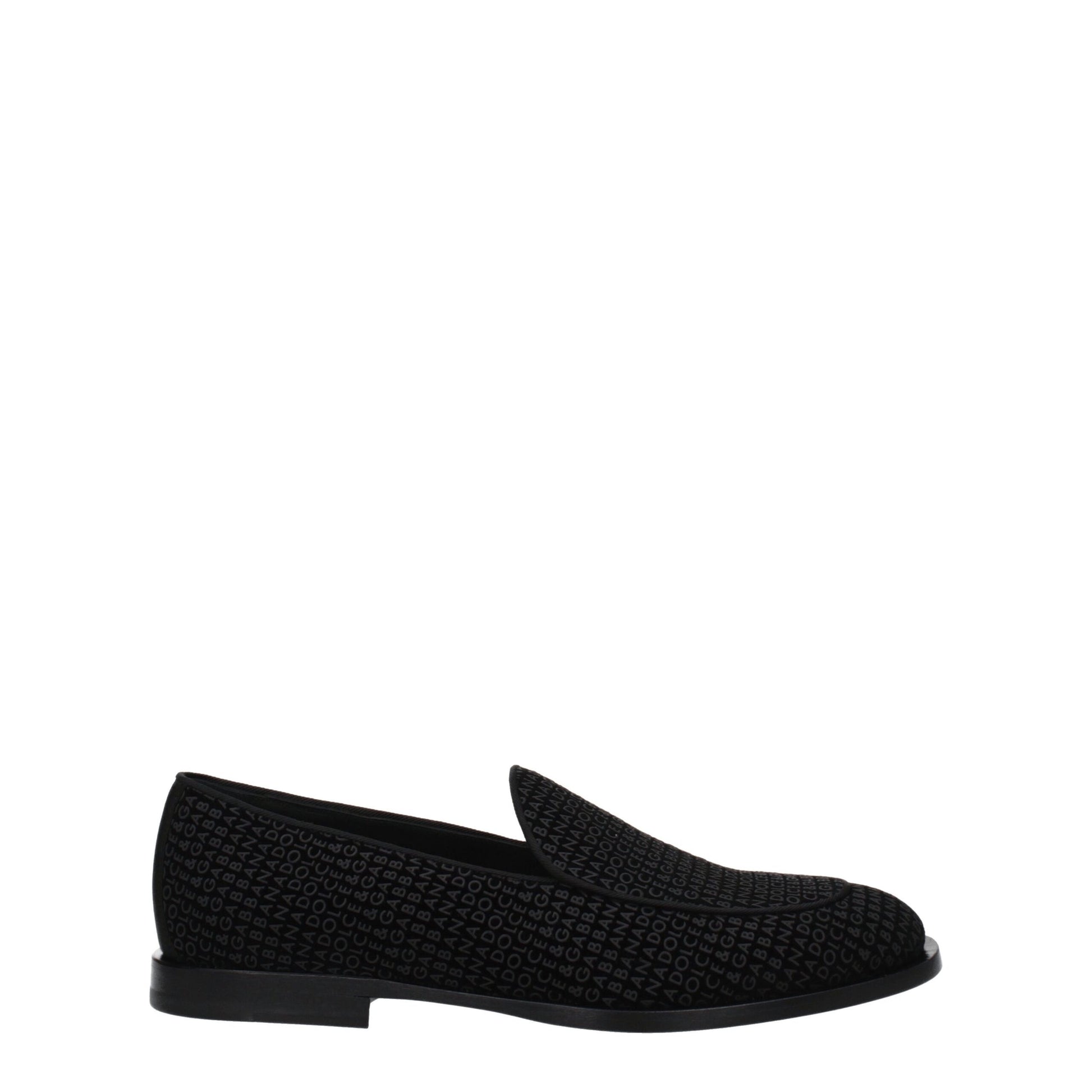Dolce & Gabbana Black Velvet Slip-On Loafers - ClickThatClicks 