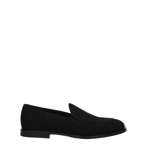 Dolce & Gabbana Black Velvet Slip-On Loafers - ClickThatClicks 