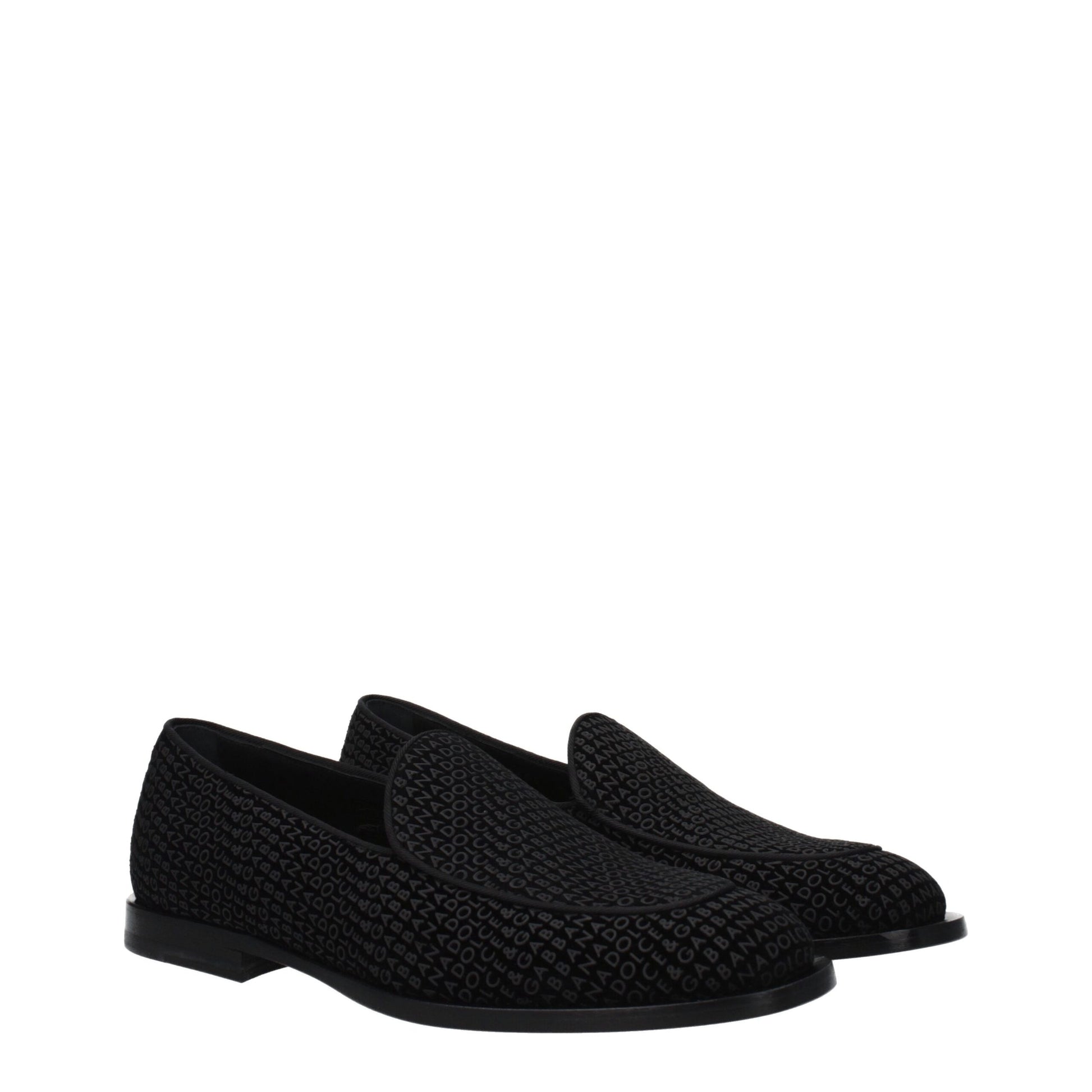 Dolce & Gabbana Black Velvet Slip-On Loafers - ClickThatClicks 