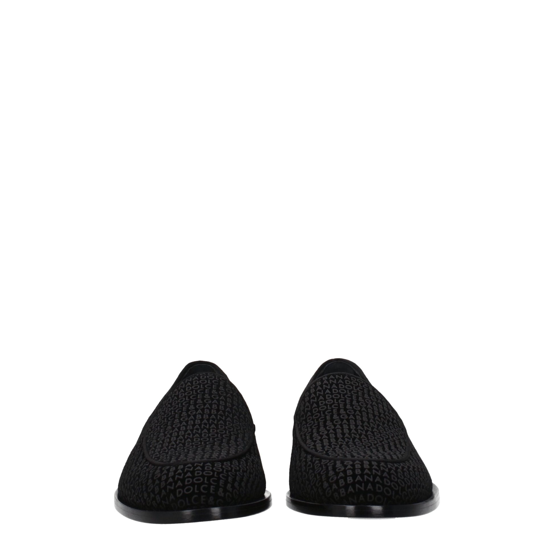 Dolce & Gabbana Black Velvet Slip-On Loafers - ClickThatClicks 