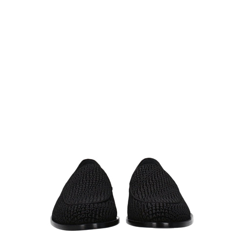 Dolce & Gabbana Black Velvet Slip-On Loafers - ClickThatClicks 