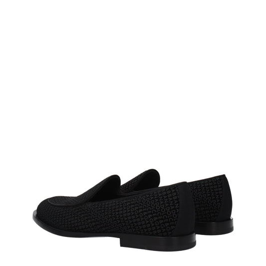 Dolce & Gabbana Black Velvet Slip-On Loafers - ClickThatClicks 