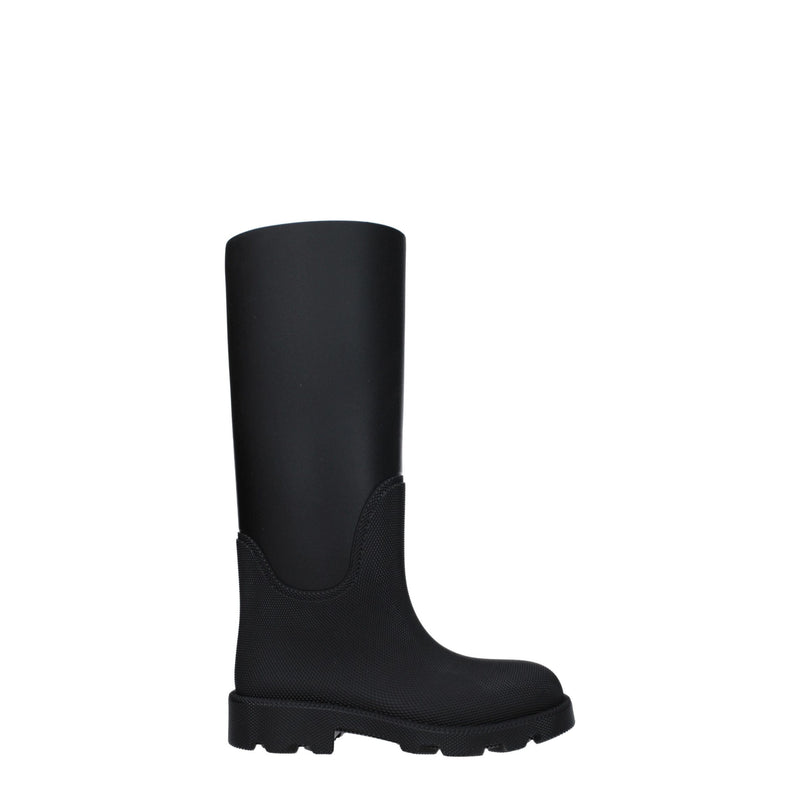 Burberry Black Cotton Rain Boots