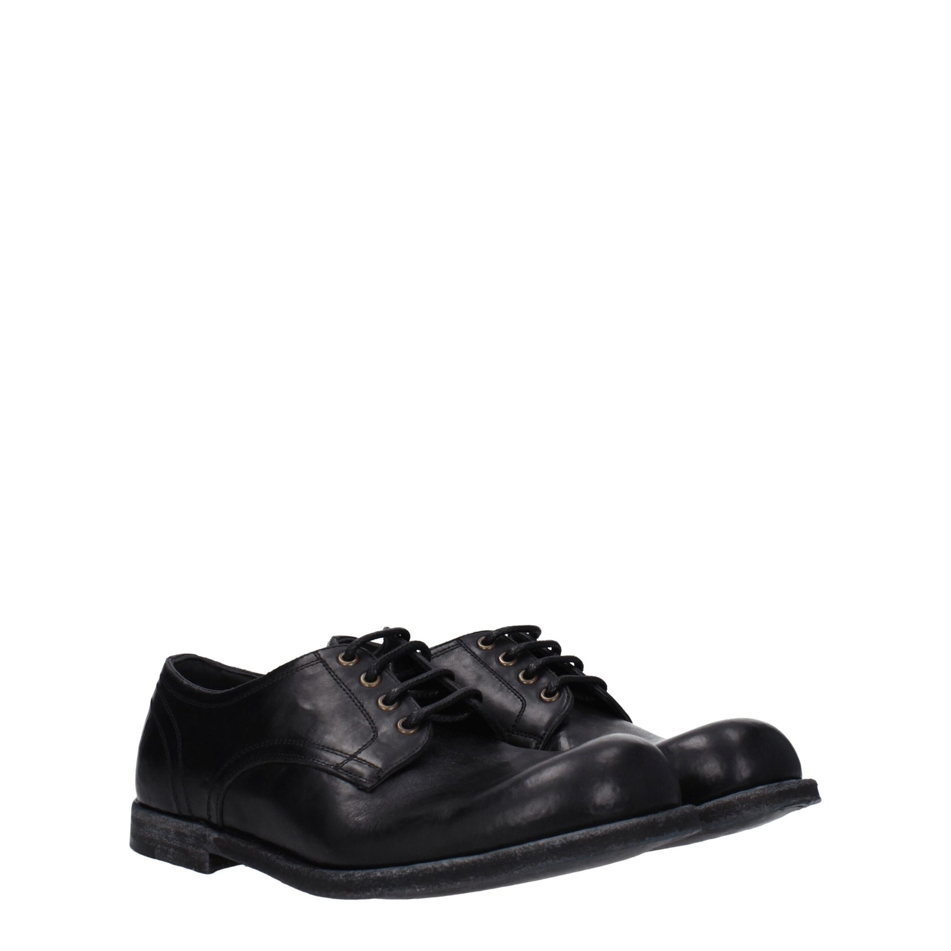 Dolce & Gabbana Black Leather Oxfords And Derbies - ClickThatClicks 