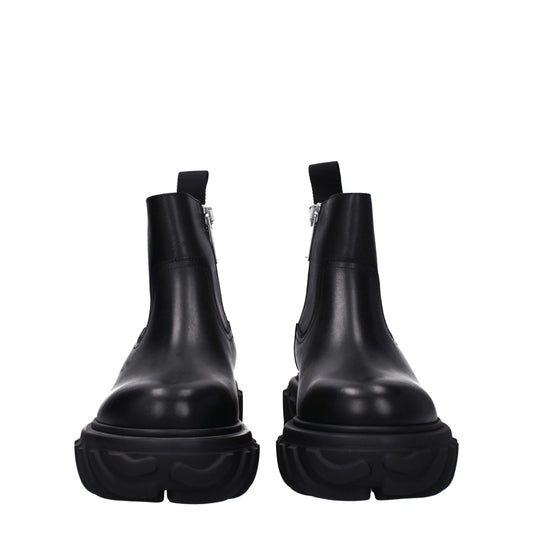Off-White Black Leather Ankle Boots - ClickThatClicks 