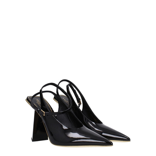 Valentino Garavani Black Leather Sandals - ClickThatClicks 