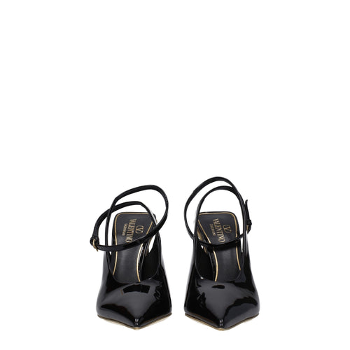 Valentino Garavani Black Leather Sandals - ClickThatClicks 