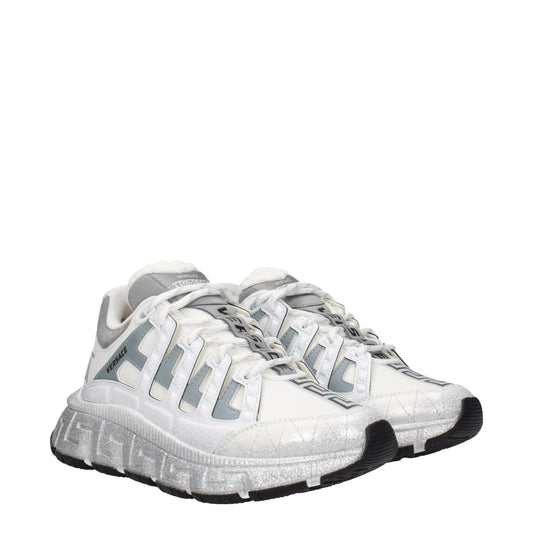 Versace White Fabric Athletic Sneakers - ClickThatClicks 