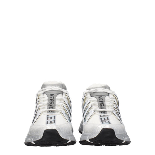 Versace White Fabric Athletic Sneakers - ClickThatClicks 