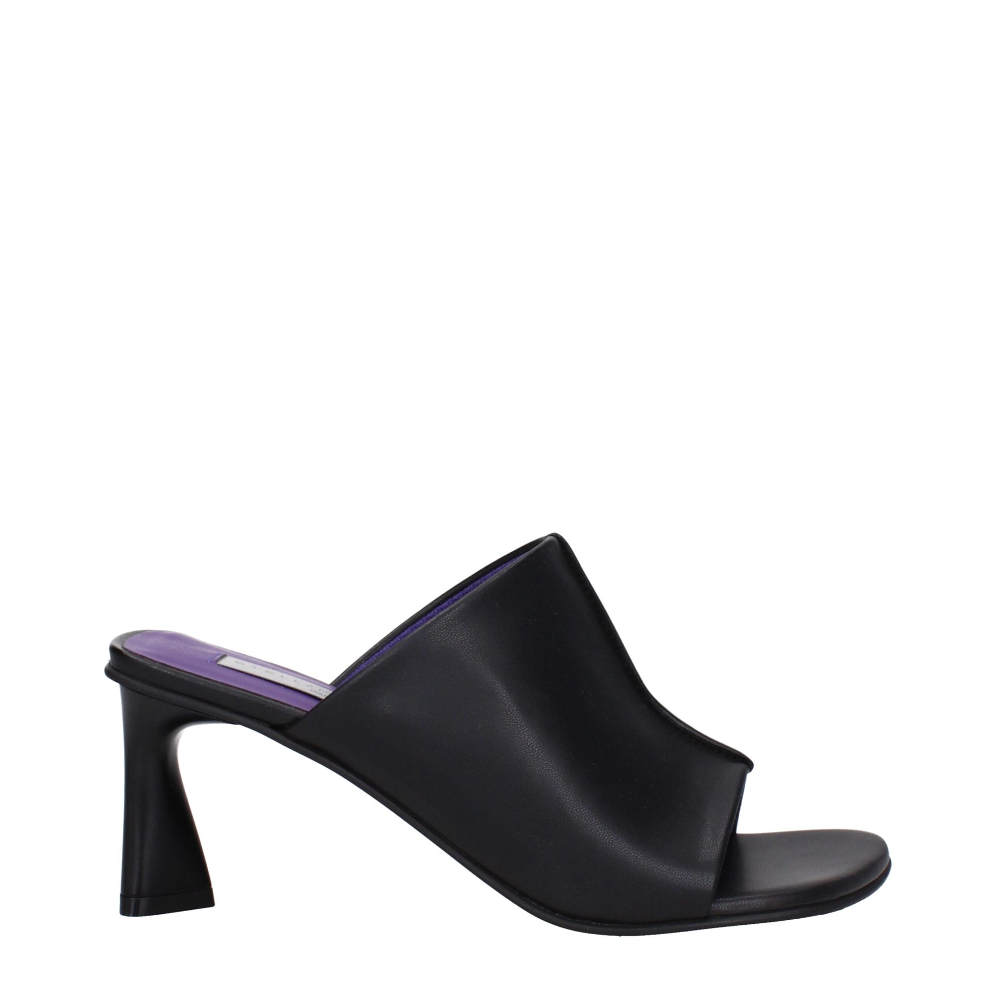 Stella McCartney Black Leather Stiletto Heel Sandals - ClickThatClicks 