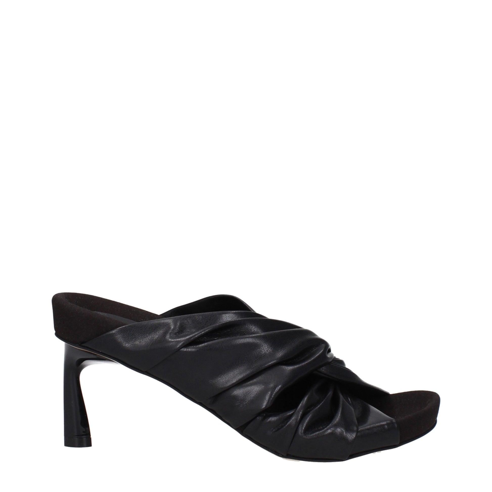 Stella McCartney Black Leather Stiletto Heel Sandals - ClickThatClicks 