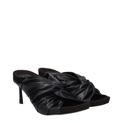 Stella McCartney Black Leather Stiletto Heel Sandals - ClickThatClicks 