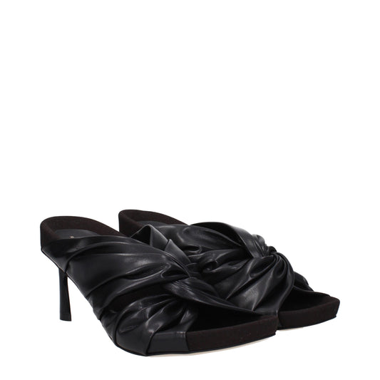 Stella McCartney Black Leather Stiletto Heel Sandals - ClickThatClicks 