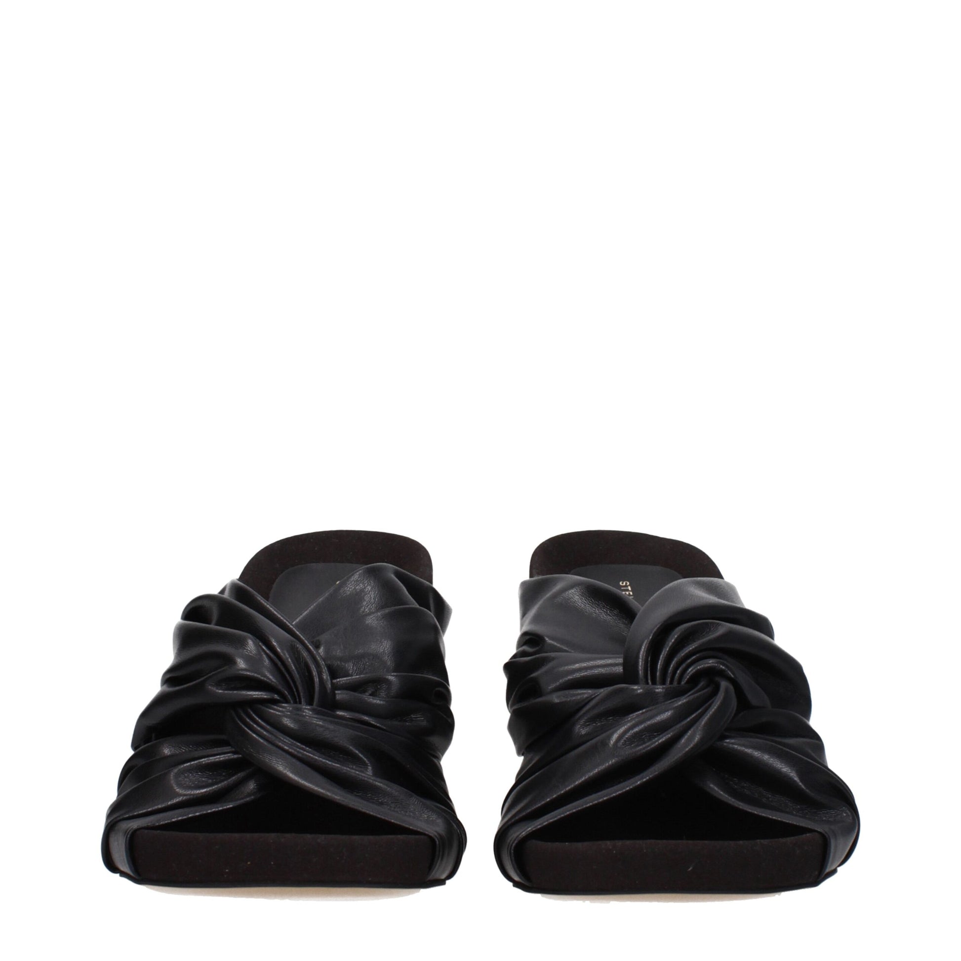 Stella McCartney Black Leather Stiletto Heel Sandals - ClickThatClicks 