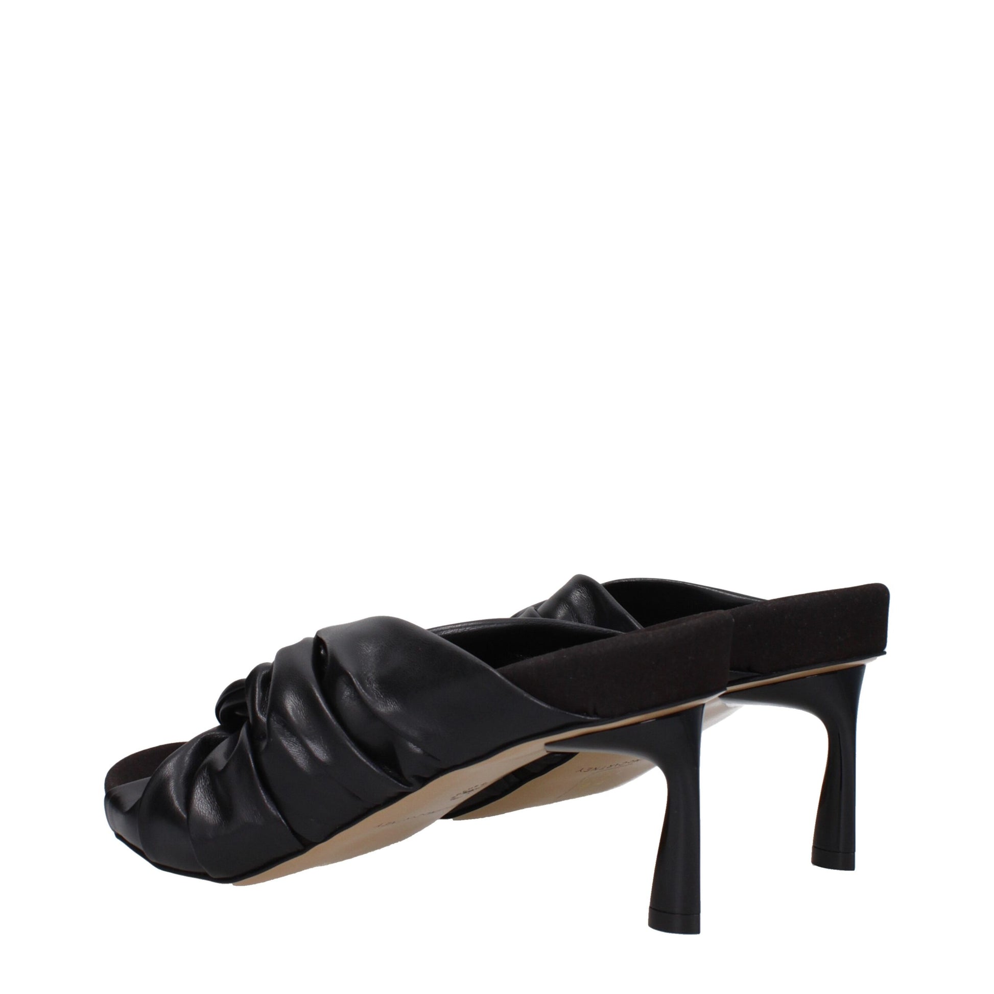 Stella McCartney Black Leather Stiletto Heel Sandals - ClickThatClicks 