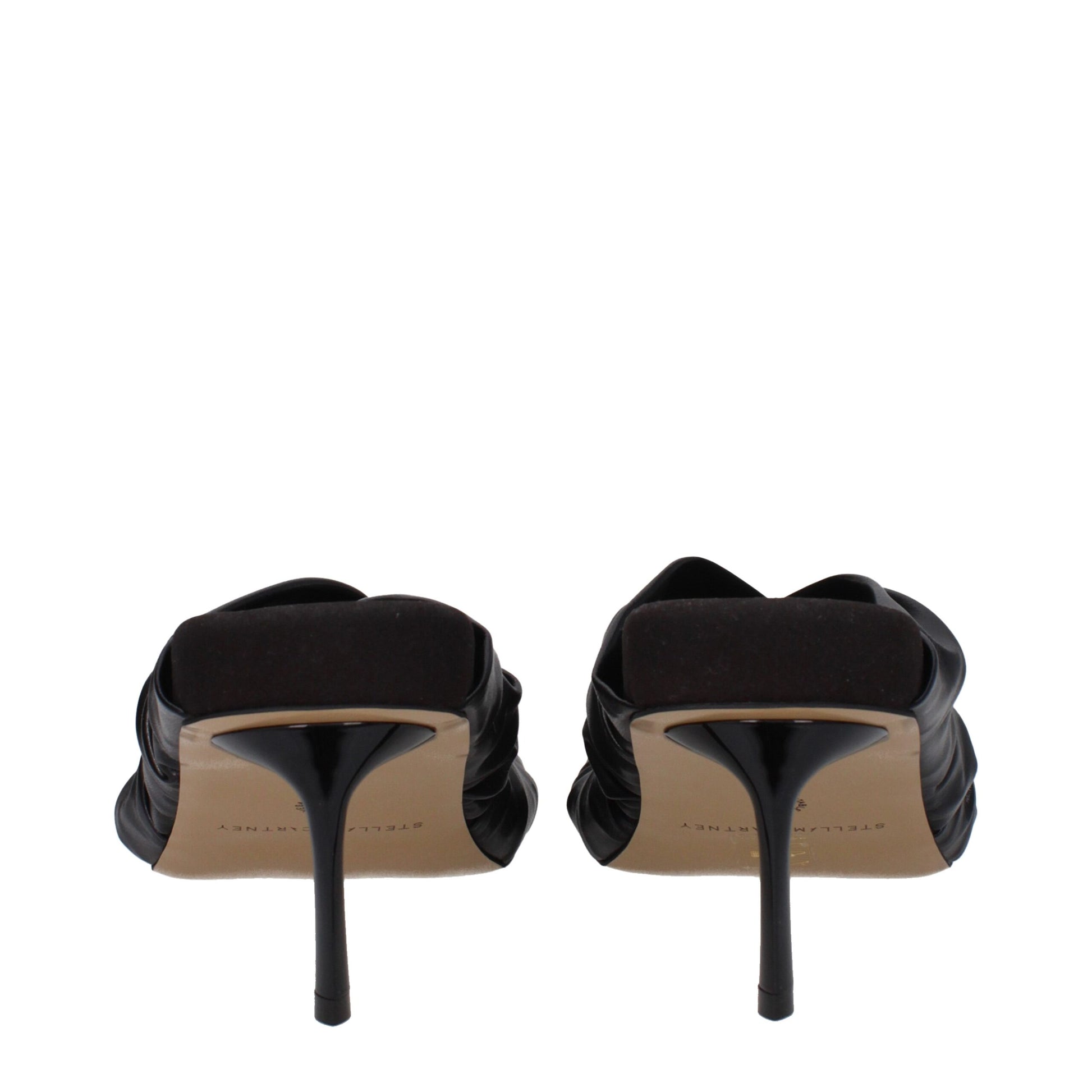 Stella McCartney Black Leather Stiletto Heel Sandals - ClickThatClicks 