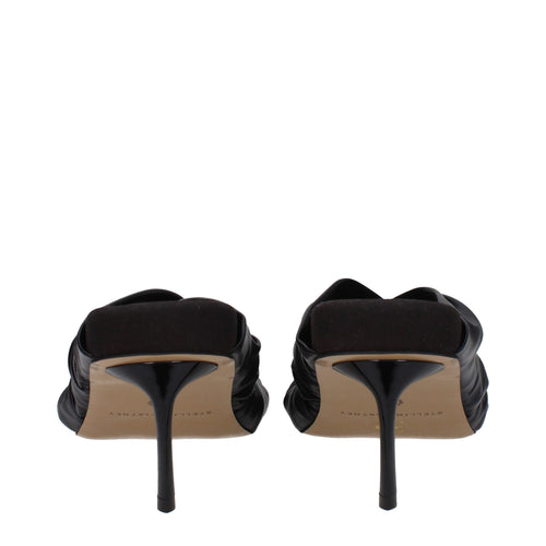 Stella McCartney Black Leather Stiletto Heel Sandals - ClickThatClicks 