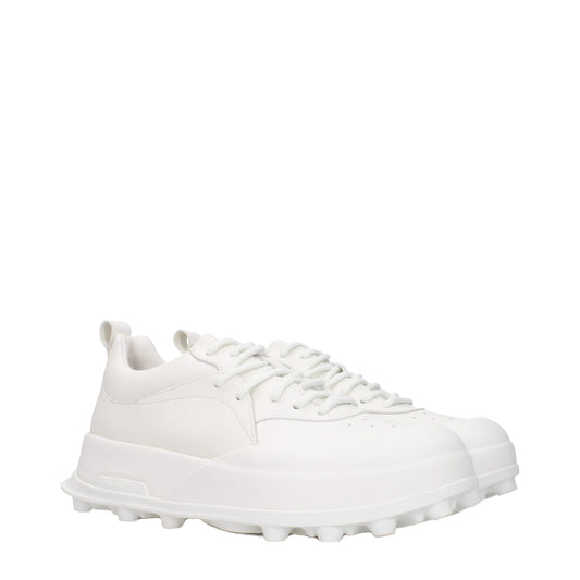 Jil Sander White Leather Sneakers - ClickThatClicks 